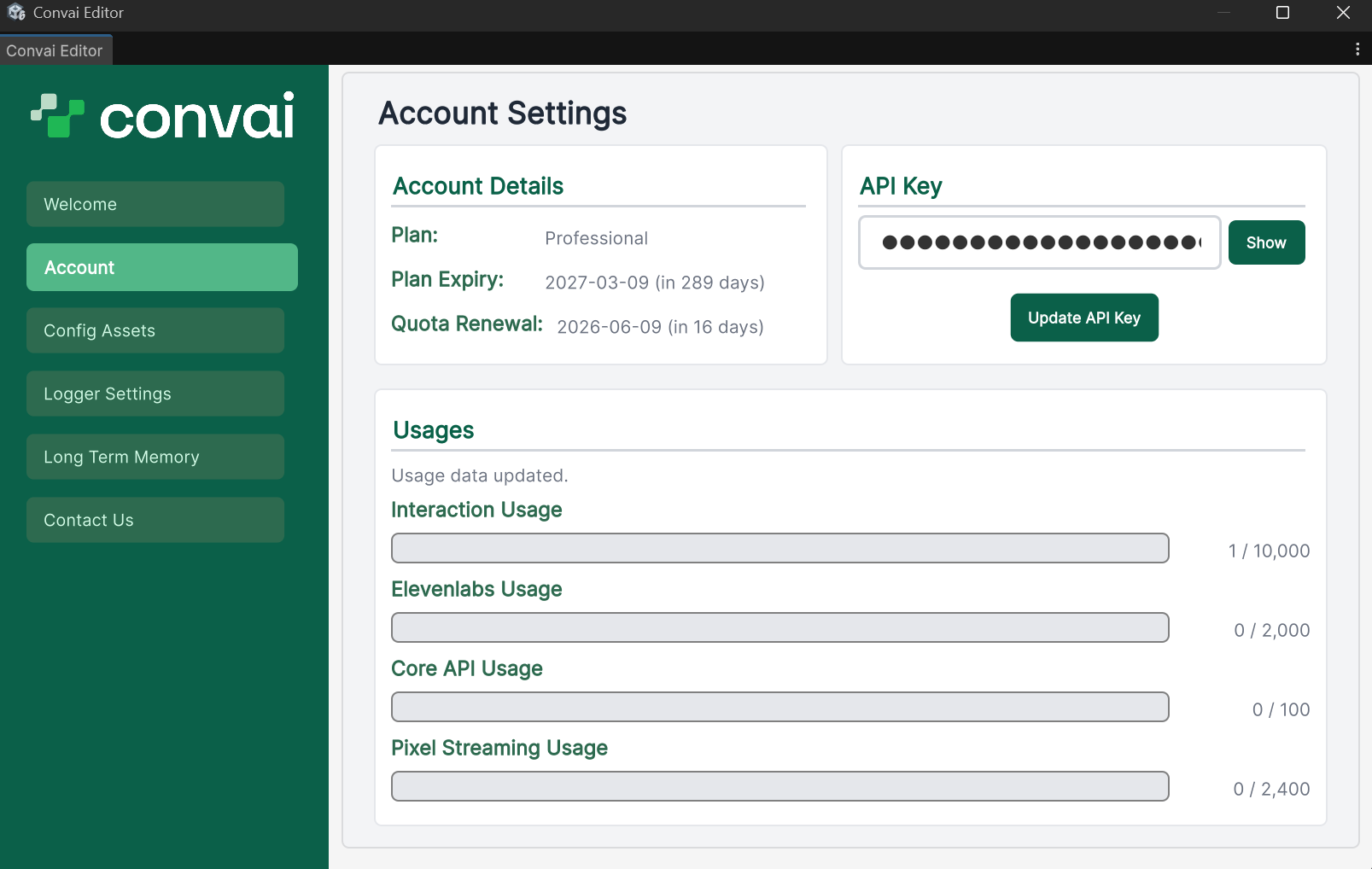 Scene validator dialog with no missing-API-key warning